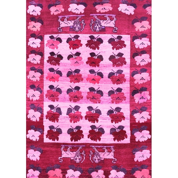 Ahgly Company Indoor Rectangle Persian Pink Traditional Area Rugs, 2' x 3'