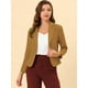 thumbnail image 3 of INSPIRE CHIC Chaqueta abierta de la chaqueta del traje de la cosecha del trabajo de la oficina del frente de las mujeres Caqui oscuro-Sólido XL, 3 of 6