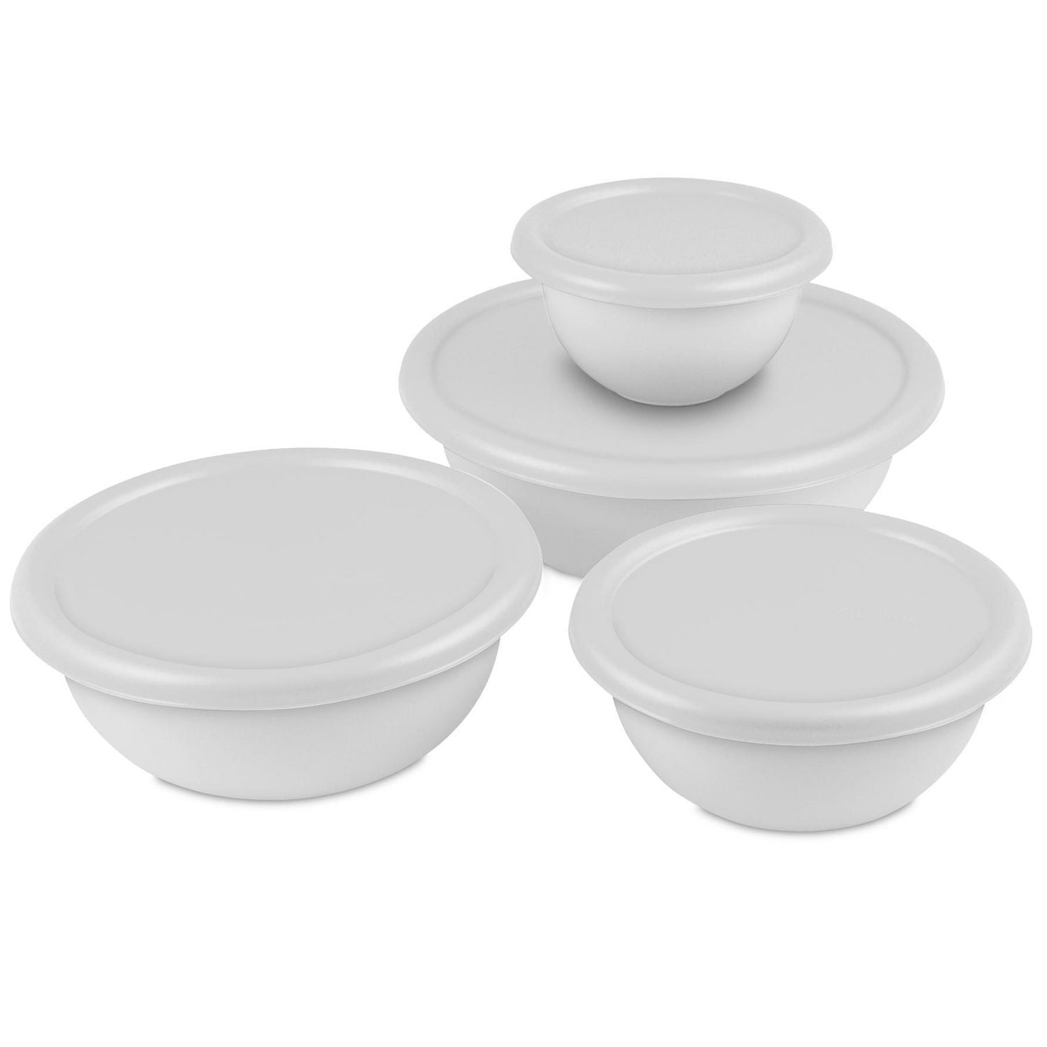 Sterilite 8 Piece Covered White Bowl Set