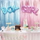 thumbnail image 4 of Cortinas con flecos metálicos, decoración de revelación de género, globos de aluminio, azul, rosa, azul, suministros de revelación de género, 4 of 4