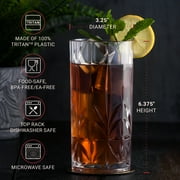 Bravario Plastic Drinking Glasses Set of 6, 18 oz Unbreakable BPA-Free Tritan Tumblers