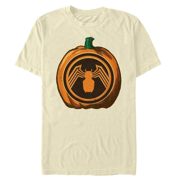 Men's Marvel Halloween Venom Logo Pumpkin Graphic Tee Cream X Large