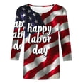 thumbnail image 4 of WRFWUL 4Th of July Shirts Women 3/4 Sleeve Crewneck Cute Shirts Casual Print Three Quarter Length T Shirt, 4 of 5