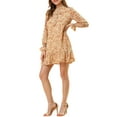 thumbnail image 5 of INSPIRE CHIC Robe Décontractée Ample à Fleurs avec Col Noué et Volants pour Femmes, 5 of 5