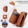 thumbnail image 7 of Wallet Case for Apple iPhone 7 / 8 / SE 3rd 2nd Gen 2022 & 2020, with Crossbody Shoulder Strap & Hand Wrist Cards Holder Zipper Pocket Stand Feature Full Protective Shockpoof Case for Women,Brown, 7 of 7