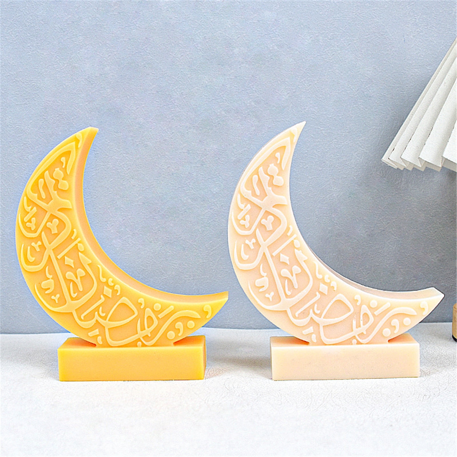 FEAMOS Moon Silicone Mould Moon Shaped Candle Molds Soap Castings Molds Handmade Resin Molds for Eid Ramadans Decorations