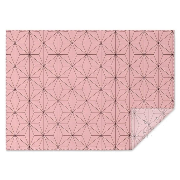 Pink Geometric Lattice Pattern Rectangle Tablecloth 60"x84",Waterproof Polyester Rectangle Table Cloth, Wipeable Spillproof Polyester Tablecloth for Dining, Camping, Indoor and Outdoor