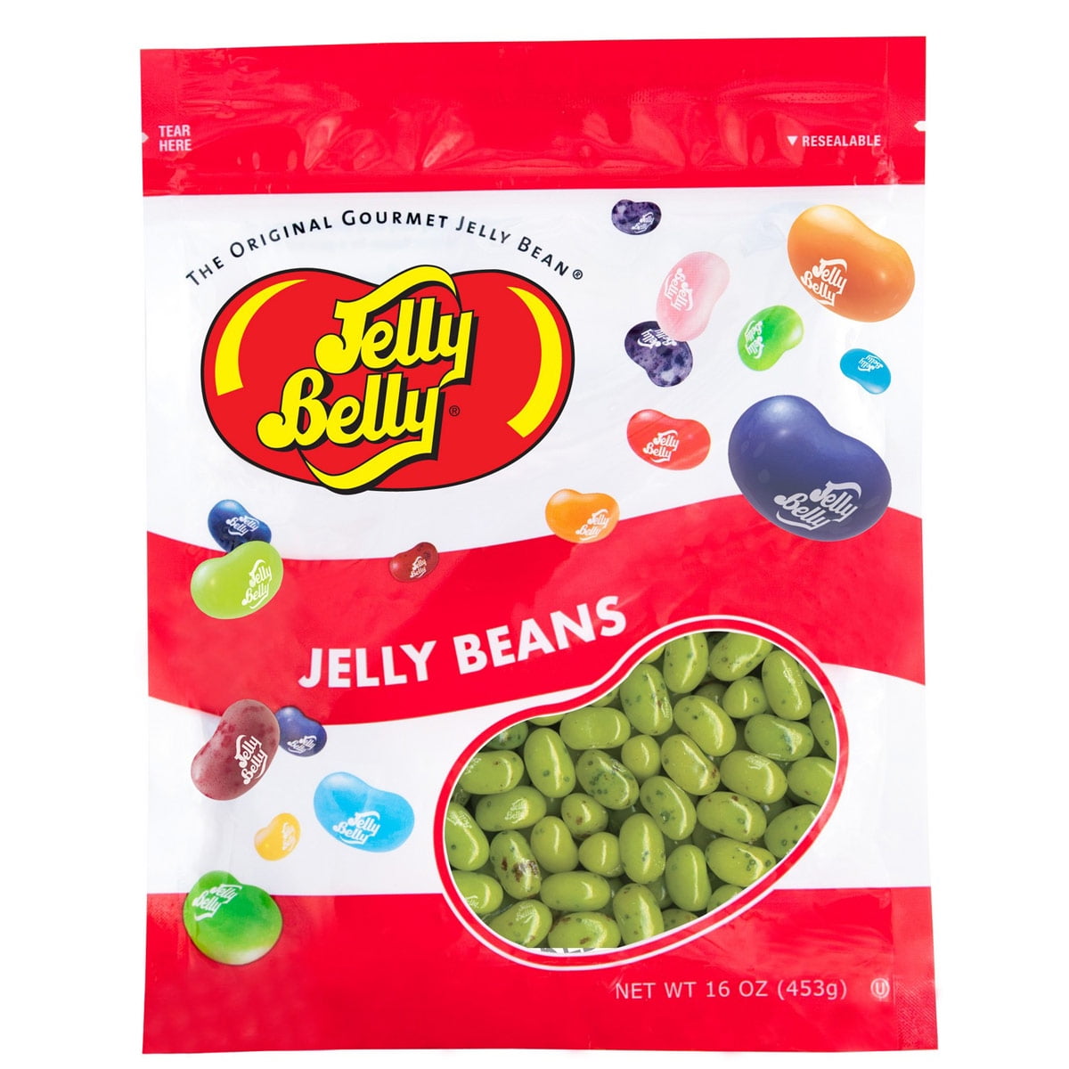 JELLY BELLY Juicy Pear Jelly Beans, 16 oz (1 lb) Resealable Bag