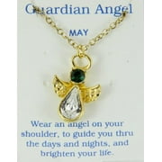 May Birthstone Angel Necklace Pendant Guardian Secret Appreciation Re...