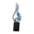 thumbnail image 2 of Escultura decorativa de bola, estatua de pluma, adorno artístico, regalo coleccionable, resina Azul, 2 of 9