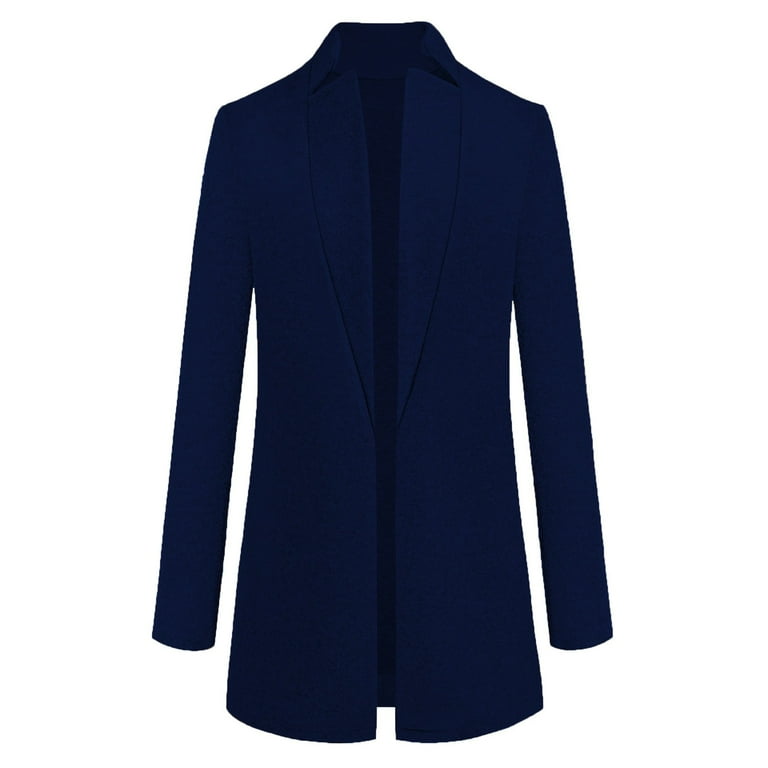 Kcocoo Womens Artificial Wool Coat Trench Jacket Ladies Warm Long Overcoat  Outwear Navy XL 