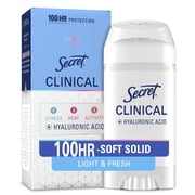 Secret Clinical 100HR Antiperspirant Deodorant, Soft Solid, Light & Fresh, 2.6 oz