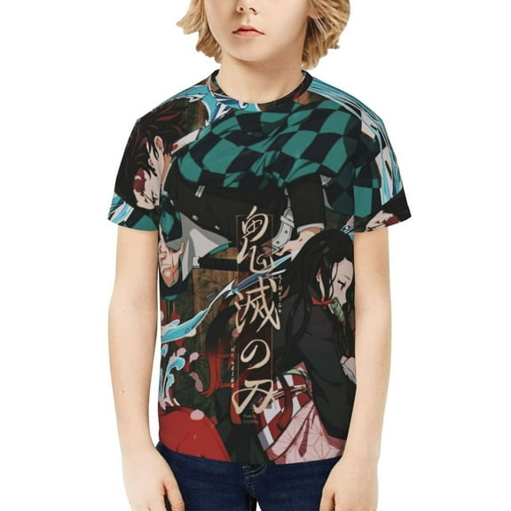 Demon Slayer: Kimetsu No Yaiba Kids T-Shirt 3d Printed Graphic T-Shirts Boys And Girls Short Sleeve Shirts For Youth Kids X-Small