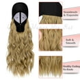 thumbnail image 4 of Qlenkay Casquette de Baseball avec Extensions de Cheveux 14 Pouces Droite Courte Coiffure Perruque Réglable Chapeau Attaché Postiche Synthétique pour Femme Blond Cendré Mélange Blond Décoloré Haute Qualité, 4 of 5