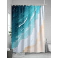 thumbnail image 5 of Tropical Coastal Shower Curtain, Beach Ocean Waves Bathroom Decor Curtains Set with Hooks, Turquoise Aqua Waterproof Fabric Home Accessories， Stall 48 X 72 Inch, 5 of 6