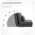 thumbnail image 4 of HOMCOM Convertible Flip Chair, Floor Lazy Sofa, Folding Couch Bed with Adjustable Backrest, Metal Frame and Pillows for Living Room Bedroom, Dark Gray, 4 of 10