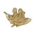 thumbnail image 6 of Three Monkeys on Banana Figurine for Home Decor - Animal Sculpture for Bathroom, Office, and Living Room Accent - Playful Ornaments for Shelf or Coffee Table Display - 5", Gold & Metallic, 6 of 13