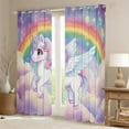 thumbnail image 2 of Rainbow Unicorn Curtains Unicorn 30%-50% Blackout Curtains Galaxy Stars Fantasy Decor Bedroom Curtains Kawaii Unicorn Window Curtains Blue Purple Gradient Curtains,2 Panels (52Wx84L), 2 of 5