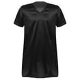 thumbnail image 3 of Manyakai Men's Short Sleeve Sleep Shirt V-Neck Nightgown Soft Loose Nightshirt Pajama Sleepwear Black 3XL, 3 of 7