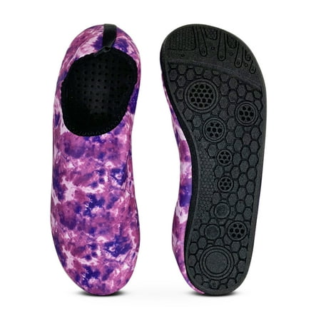 

NORTY Womens Barefoot Water Shoes Adult Female Aqua Socks Skins Purple Tie Dye 10