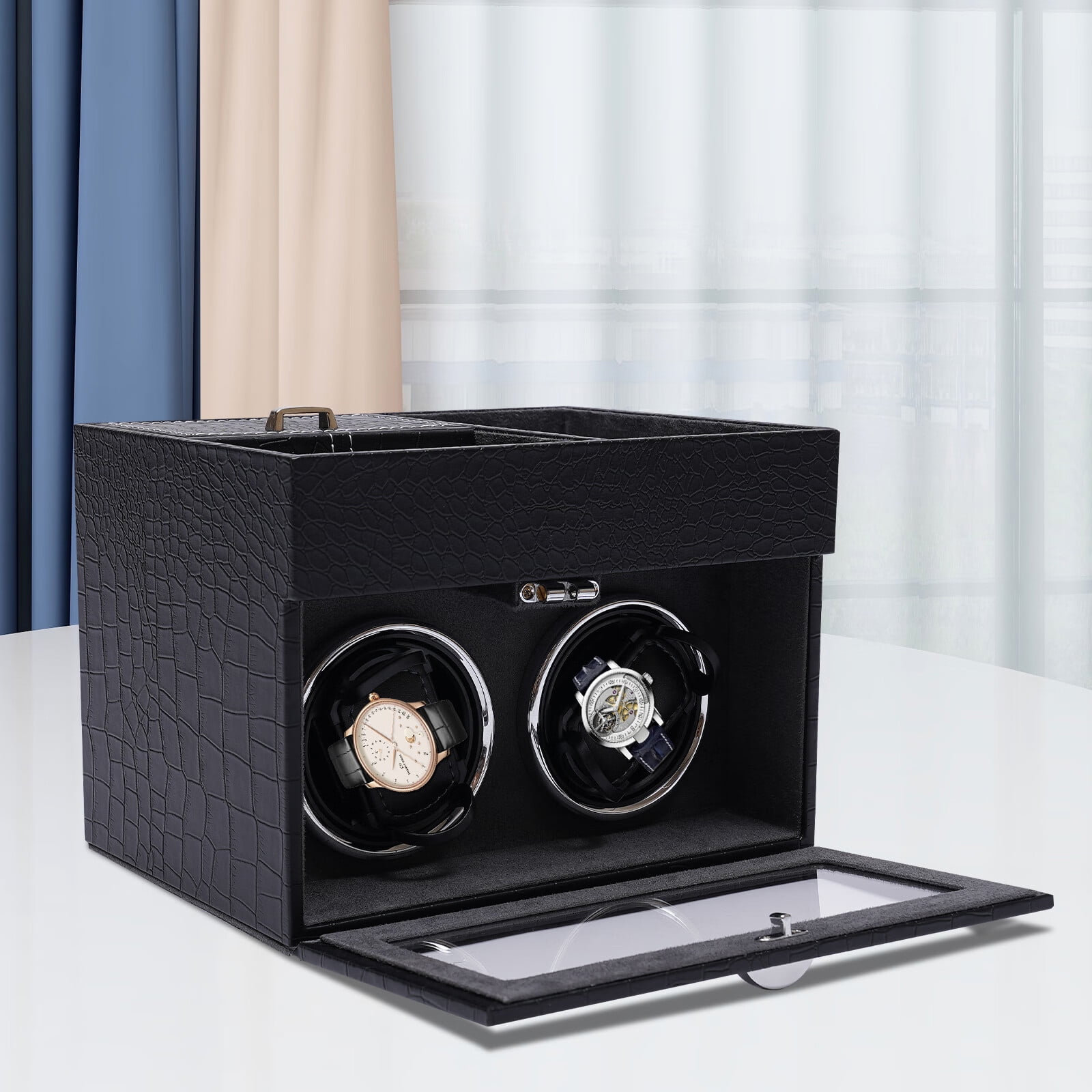 Loyalheartdy Electric Watch Winder for 2 Automatic Rotating Watches ...