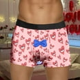 thumbnail image 2 of JHHLSF Mens Valentines Day Printed Underwear Style Red Bubble Special Love Rose Shorts Mid Waist Pink,2XL, 2 of 5
