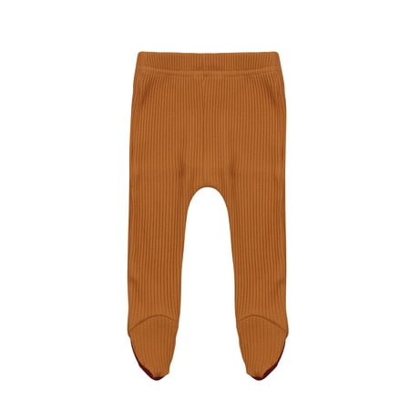 

Bmnmsl Baby Solid Knitted Long Pants Footies Tight Leggings