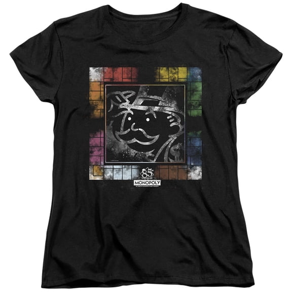 Monopoly Dusty Game Board S/S Women's T-Shirt Black