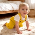 thumbnail image 7 of VIPOIN Baby Knit Suspender Overalls Pants, Button Strap Trousers, Soft Knit Bottoms for 3-36 Months, 7 of 7