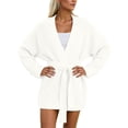thumbnail image 3 of WRKEKC Cardigan Sweaters for Women Solid Color Mid Length Belted V-Neck Long Sleeve Knit Cardigan with Pockets, 3 of 5