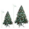 thumbnail image 4 of UTEN 7FT Artificial Christmas Tree with Foldable Metal Stand, Pine Cone and Red Fruit, Flocked Snow Trees for Holiday Christmas Decoration, 4 of 12