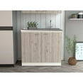 thumbnail image 2 of Depot E-Shop Salento Freestanding Sink With Double Door Cabinet, 2 Shelves, White/Light Gray, 2 of 5