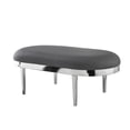 thumbnail image 4 of Issac Oval Bench Gray Leather PU  Upholstered Polished Legs, 4 of 8