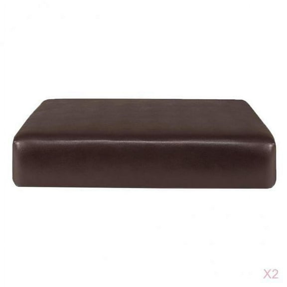 yotijay 2x Non-slip PU Leather Sofa Couch Chair Seat Cushion Pad Cover Slipcovers Coffee