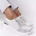 thumbnail image 4 of CEHVOM 2021 Automne Talon Compensé en Maille Rehaussé Espadrilles Sport Décontractées pour Femmes Grande Taille, 4 of 6