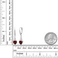 thumbnail image 2 of Gem Stone King 925 Sterling Silver Crimson Red Mystic Topaz and White Lab Grown Diamond Drop Dangle Earrings for Women (3.17 Cttw, Heart Shape 7MM, Round 4MM), 2 of 4