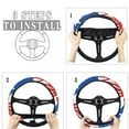 thumbnail image 6 of Pzuqiu Puerto Rico Flag Car Floor Mats with Car Steering Wheel Cover 5 Pcs Full Set Front & Rear Floor Mats with Anti-Slip Pad All Weather Removable Automotive Accessories for Cars, 6 of 6