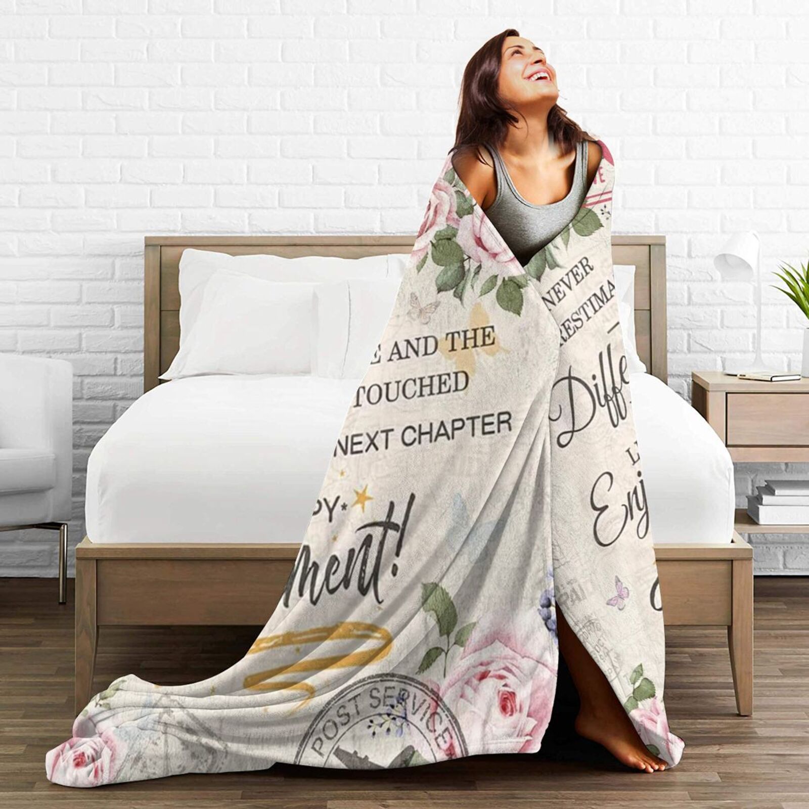 Wijzvio Retirement Gifts For Women Throw Blanket Soft Fuzzy Fleece Blanket For Couch Bed Living Room Decoration 50"X40"