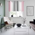 thumbnail image 4 of Pink Grey Kitchen Curtains Small Short 39 Inch Length, Gray Farmhouse Modern Rustic Grommet Top Bedroom Living Room Curtains, Light Filtering Cafe Curtain Drapes 2 Panels Set 55''x39'', 4 of 9