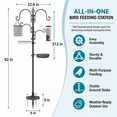 thumbnail image 6 of Bird Feeding Station, 92 Inch Rust Resistant Steel Bird Feeder Pole with 4 Adjustable Shepherd Hooks, Bird Bath, Mesh Tray, Suet Feeder and 5 Prong Anchor for Outdoors, 6 of 6