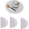 thumbnail image 1 of Set de Sets de Table en PVC avec 4 Sets de Table Décoratifs pour Table de Mariage (Argent), 1 of 7