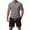 Gray, variant on ZVAVZ Men's Summer Golf Outfits 2 Piece Textured Sets Color Block Polos Shirts and Shorts Set Casual Beach Vacation Sports Matching Suit Blue S
