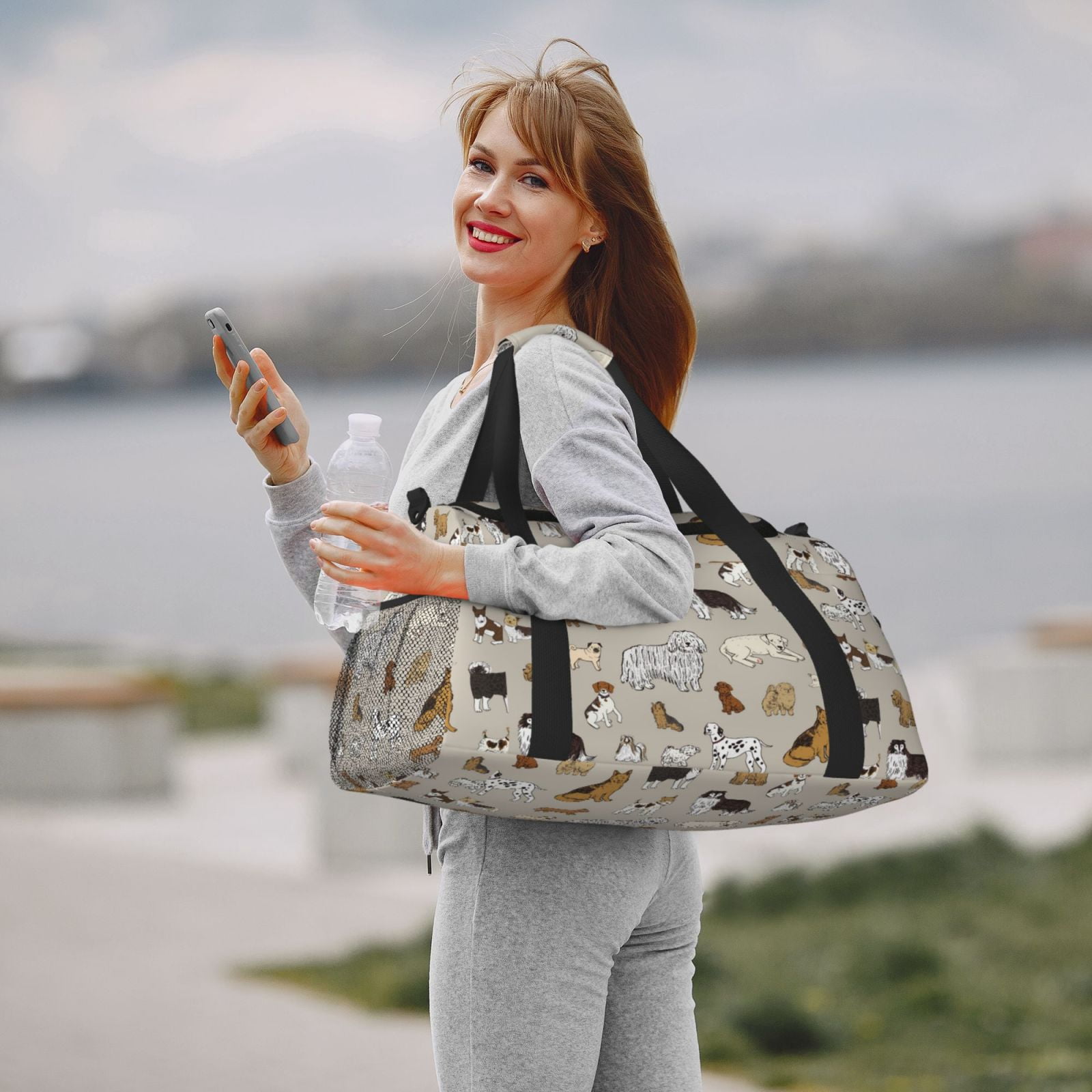 Fuzoiu Dog Animal Print Travel Duffle Bag,Carry On Tote Bags,Duffel Bag,Sport Gym Bag, Hospital Bag for Labor and Delivery, Overnight Bag,Luggage Bag