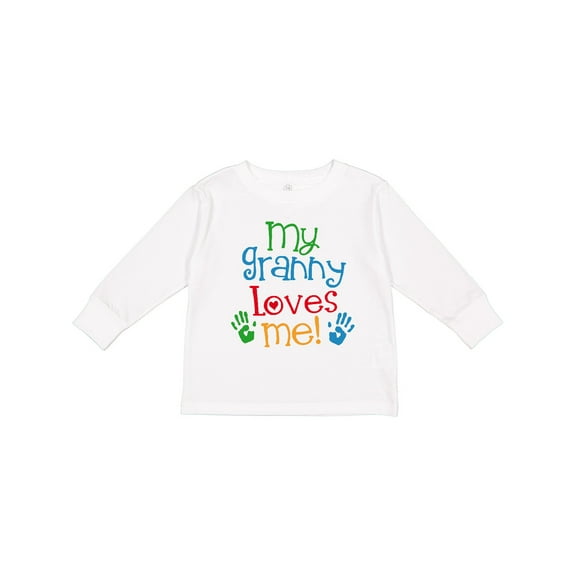 Inktastic My Granny Love Me Gift Boys or Girls Long Sleeve Toddler T-Shirt