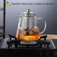 thumbnail image 4 of Glass Teapot With Stainless Steel Infuser,heat Resistant Glass Teapot With Removable Infuser, Borosilicate Clear Glass Tea Pots For Loose Leaf Tea And, 4 of 5
