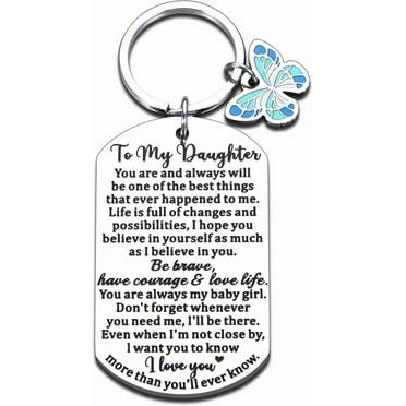 Daughter Gifts from Mom Dad, To My Daughter Keychain for Girls, 16th Gifts for Daughter 18th 21st Birthday Graduation Gifts Christmas Teen Stocking Stuffers for Girls 16-18
