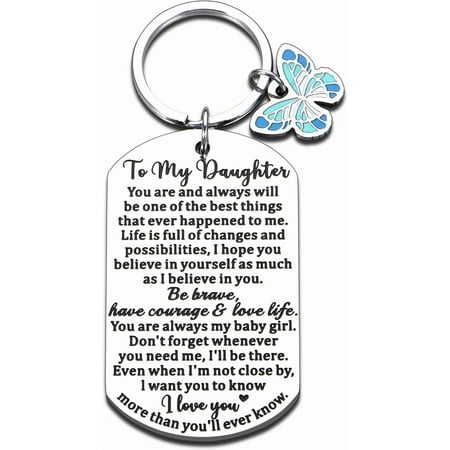 Daughter Gifts from Mom Dad To My Daughter Keychain for Girls 16th Gifts for Daughter 18th 21st Birthday Graduation Gifts Christmas Teen Stocking Stuffers for Girls 16-18