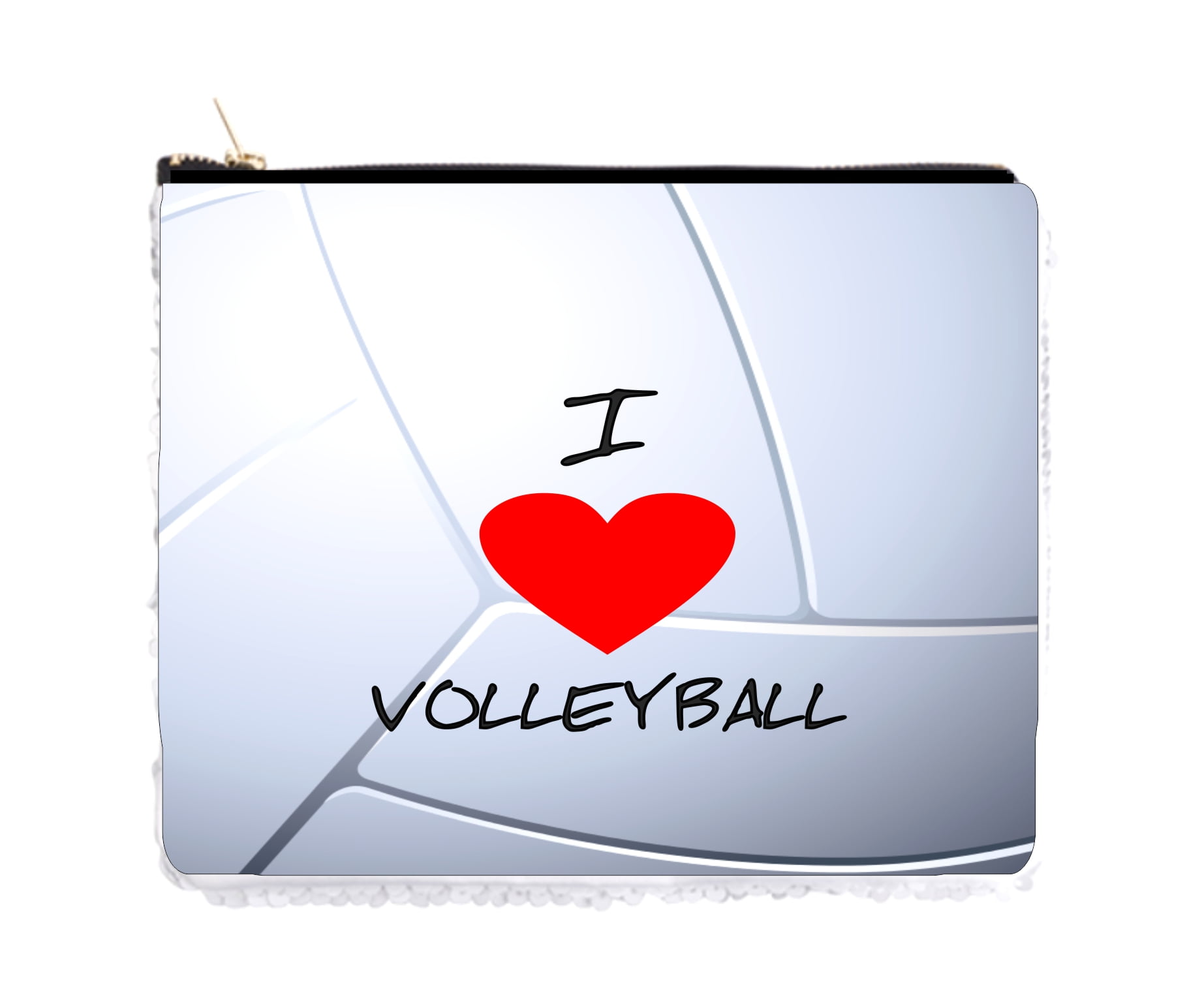 Sports I Love Volleyball Holder Pouch Gold / Silver