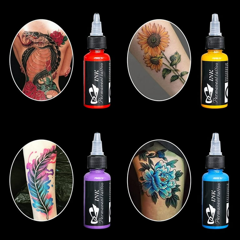 Baodeli 14 Tattoo Ink Set-14 Colors 1 oz Tattoo Ink-Tattoo Supplies With  Microblade Paint and UV Tattoo Ink-Dynamic Tattoo Ink Set For Tattoo