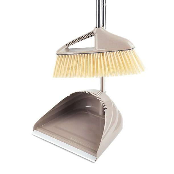 Broom and Dustpan Set Standing Upright Dust Pan Long Handle Lobby Broom
